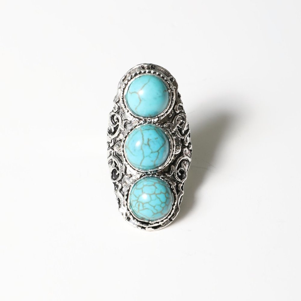 3 Tier Turquoise Ring